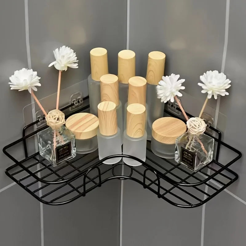 Étagère de salle de bain, serviteur de douche d'angle, rangement triangulaire sans perçage pour cuisine et salle de bain, étagère de douche, support de rangement pour shampooing