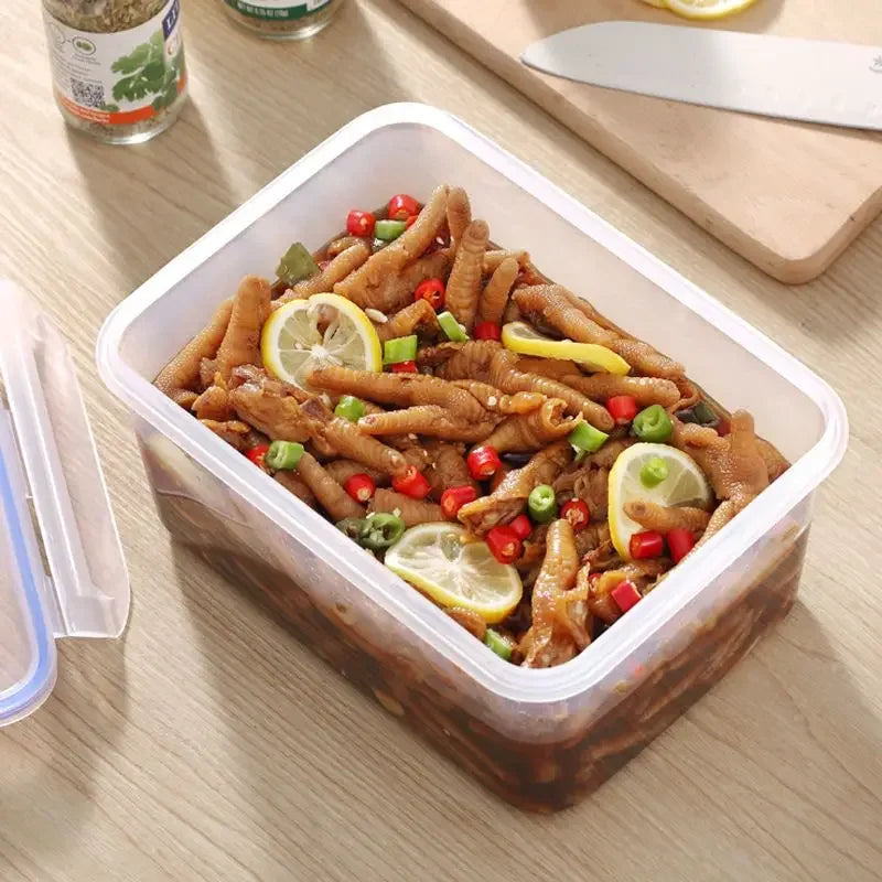 Boîte de rangement hermétique et rectangulaire pour réfrigérateur avec couvercle, boîte fraîcheur en plastique, boîte à lunch chauffable au micro-ondes avec couvercle