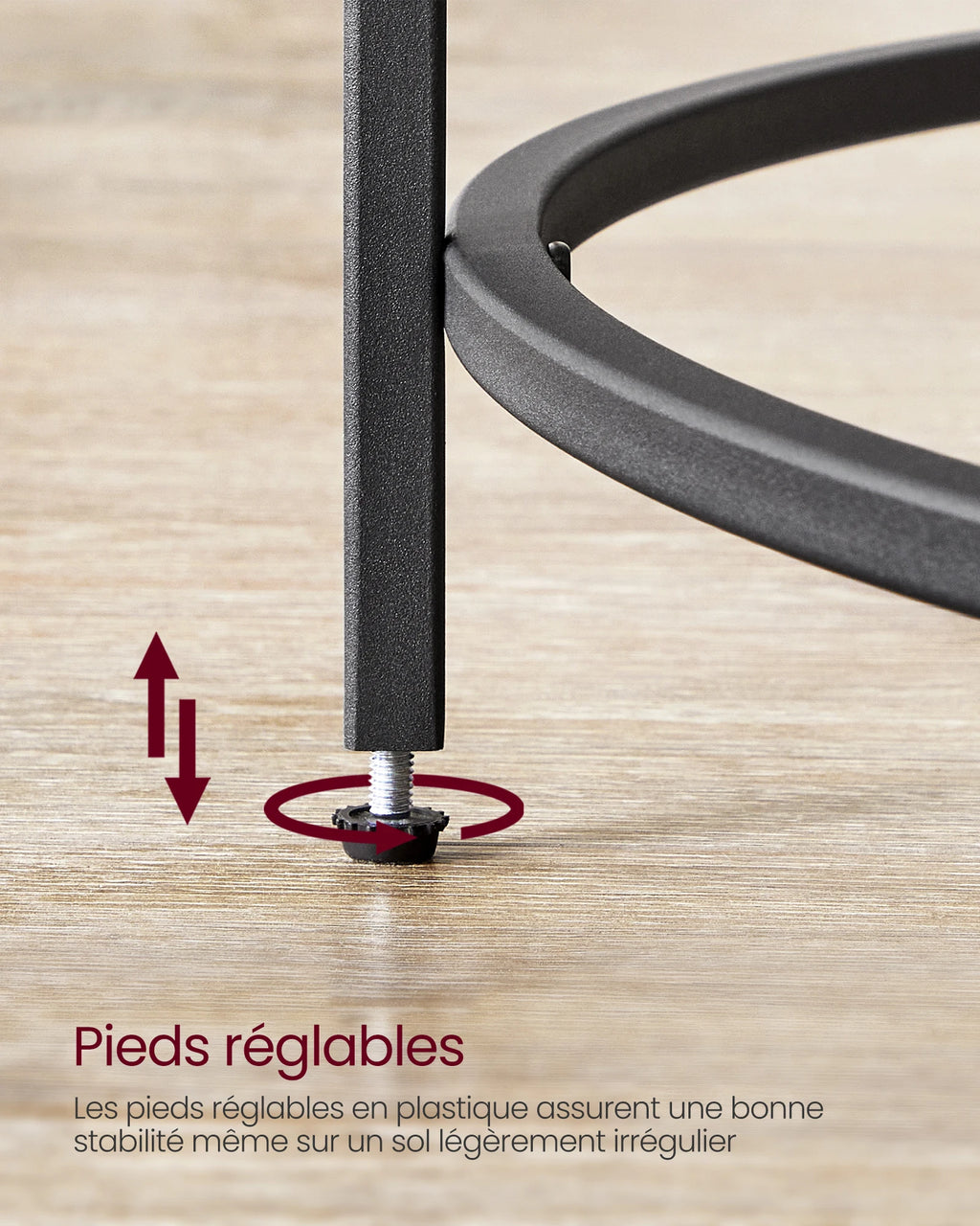 Table basse ronde pour salon en verre avec structure en acier, meuble de salon
