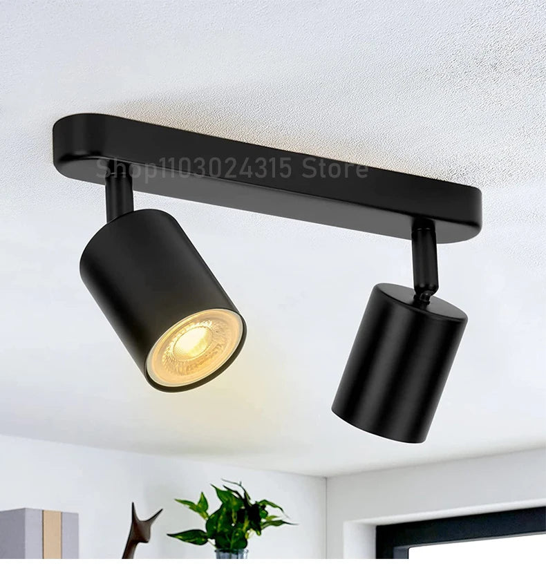 Projecteur LED GU10 dimmable - Projecteur mural de fond pour magasin de vêtements, spot sur rail 7W 12W, projecteur de plafond en saillie AC 220V