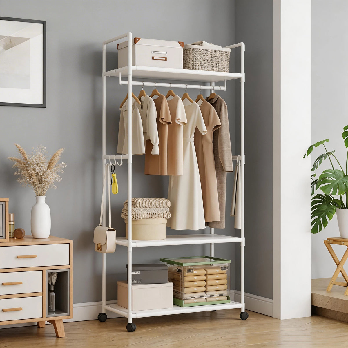 Portant à Vêtements Multi-Niveaux