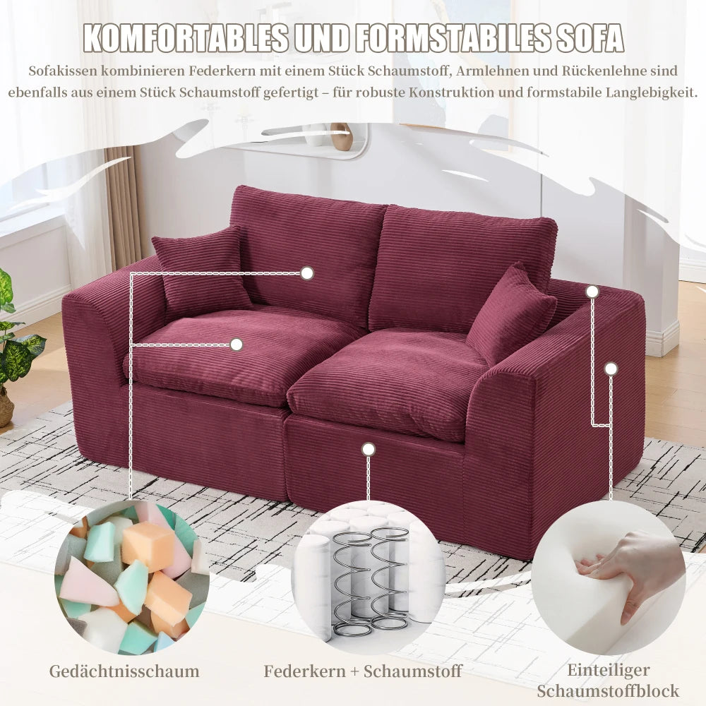 Canapé moderne et minimaliste en tissu, doux et confortable, équipé de coussins, style nordique, adapté pour le salon et la chambre