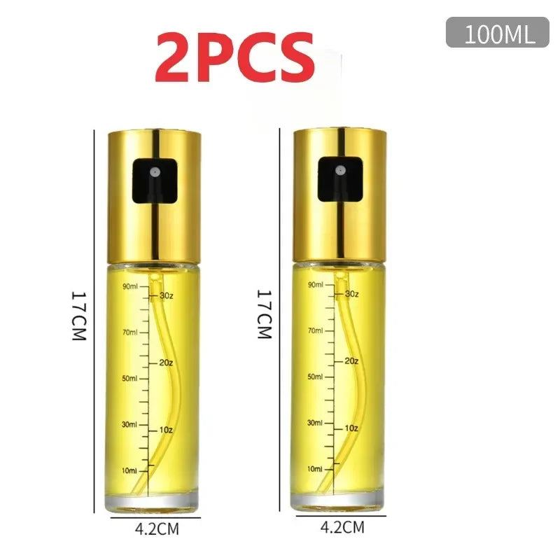 Pulvérisateur d'huile en verre avec pompe anti-fuites - Bouteille spray pour huile d'olive, vinaigre et condiments - Distributeur et spray d'assaisonnement pour cuisine, barbecue, air fryer et grillades