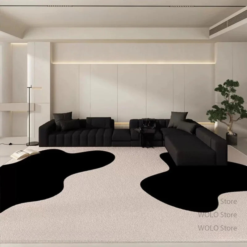 Tapis grand format pour décoration minimaliste de salon, tapis de sol doux, antidérapant et lavable pour chambre à coucher