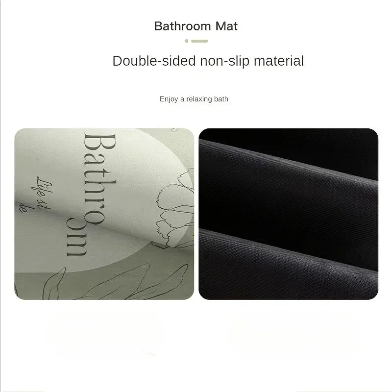 Tapis de bain antidérapant, absorbant en terre de diatomée,