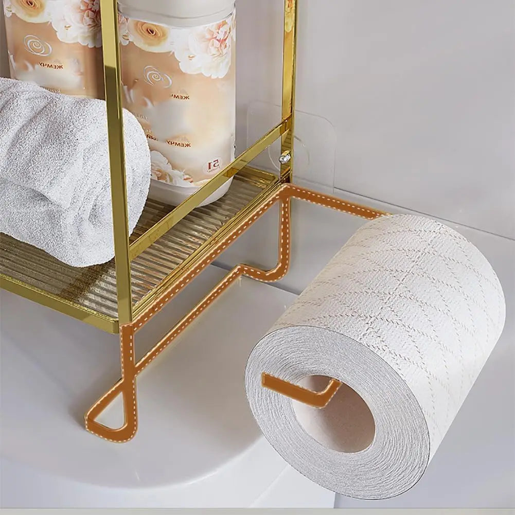 Étagère de Rangement 2 Niveaux au-dessus des Toilettes