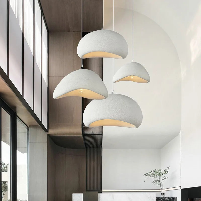 Lustre moderne à LED de style Wabi-Sabi japonais - Suspension pour salle à manger, salon, chambre, bar et maison d'hôtes de designer (lampes suspendues E27)