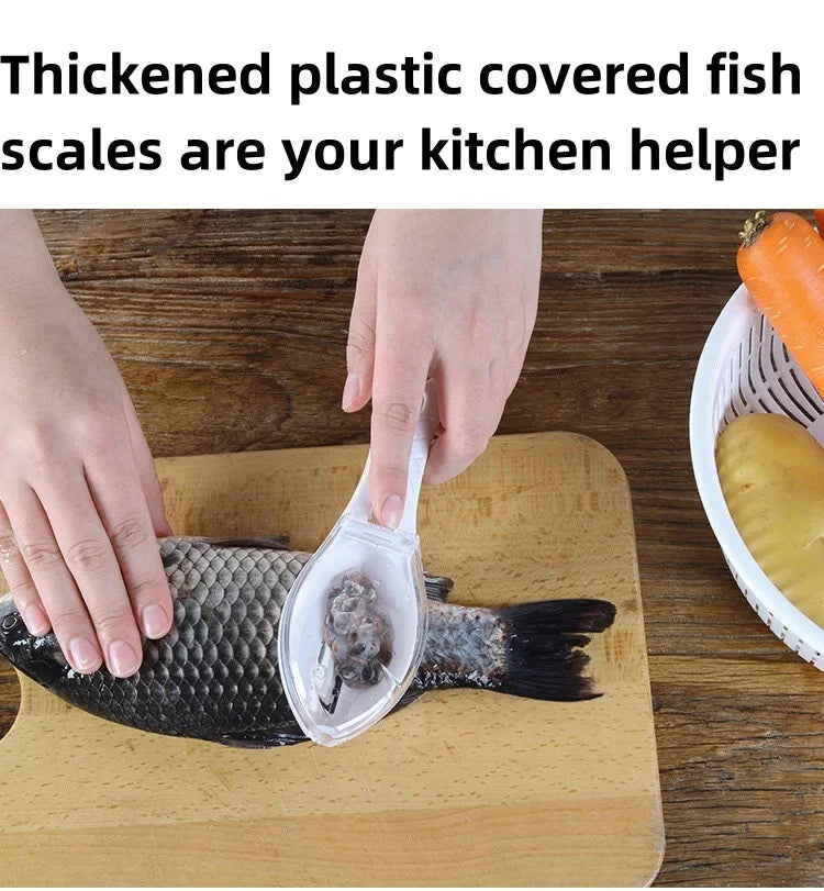 Écailler à poisson ménager avec couvercle, grattoir à écailles de poisson, décapeur manuel d'écailles, brosse pour outils de pêche