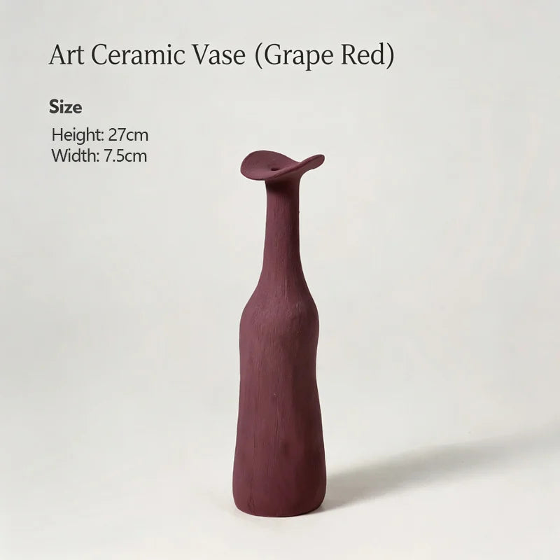 Wabi-Sabi-Style Scenery: Dezhen High-End Ceramic Vase for Home Flower Arrangements,Decorative Piece,and Living Room Ornament