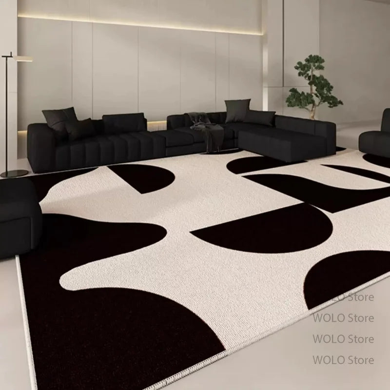 Tapis grand format pour décoration minimaliste de salon, tapis de sol doux, antidérapant et lavable pour chambre à coucher