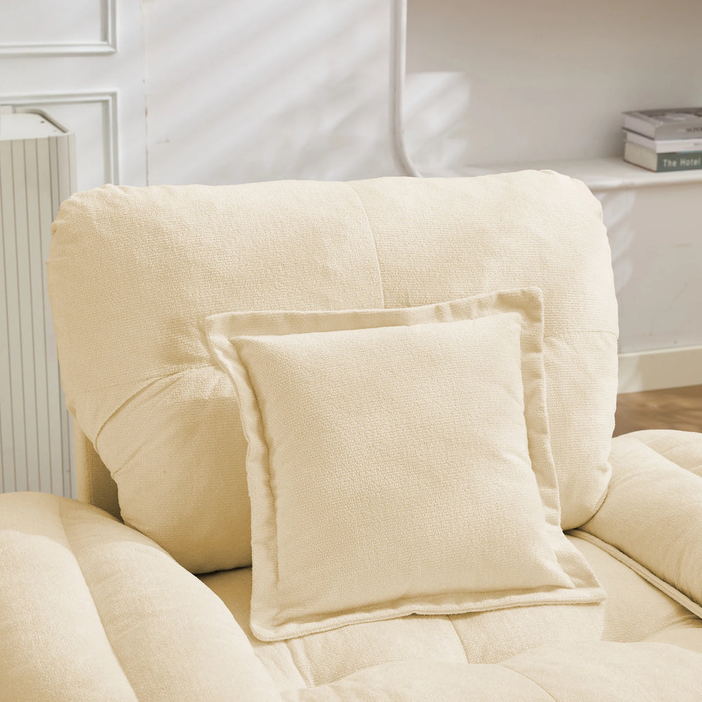 Ensemble canapé en chenille avec mousse à mémoire de forme, fauteuil