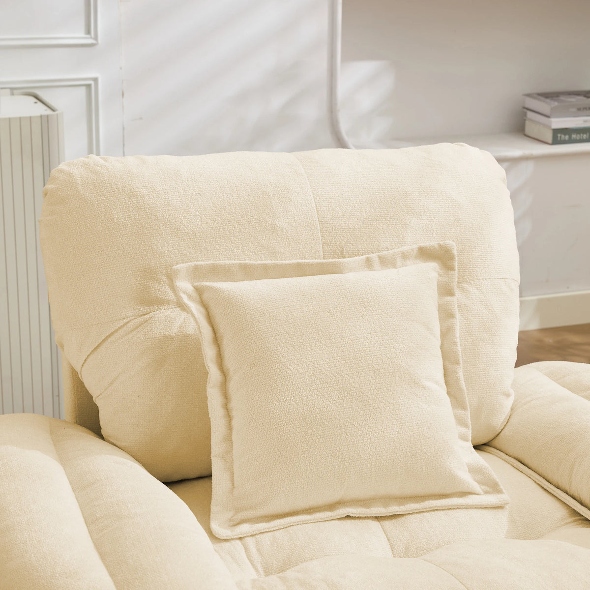 Ensemble canapé en chenille avec mousse à mémoire de forme, fauteuil