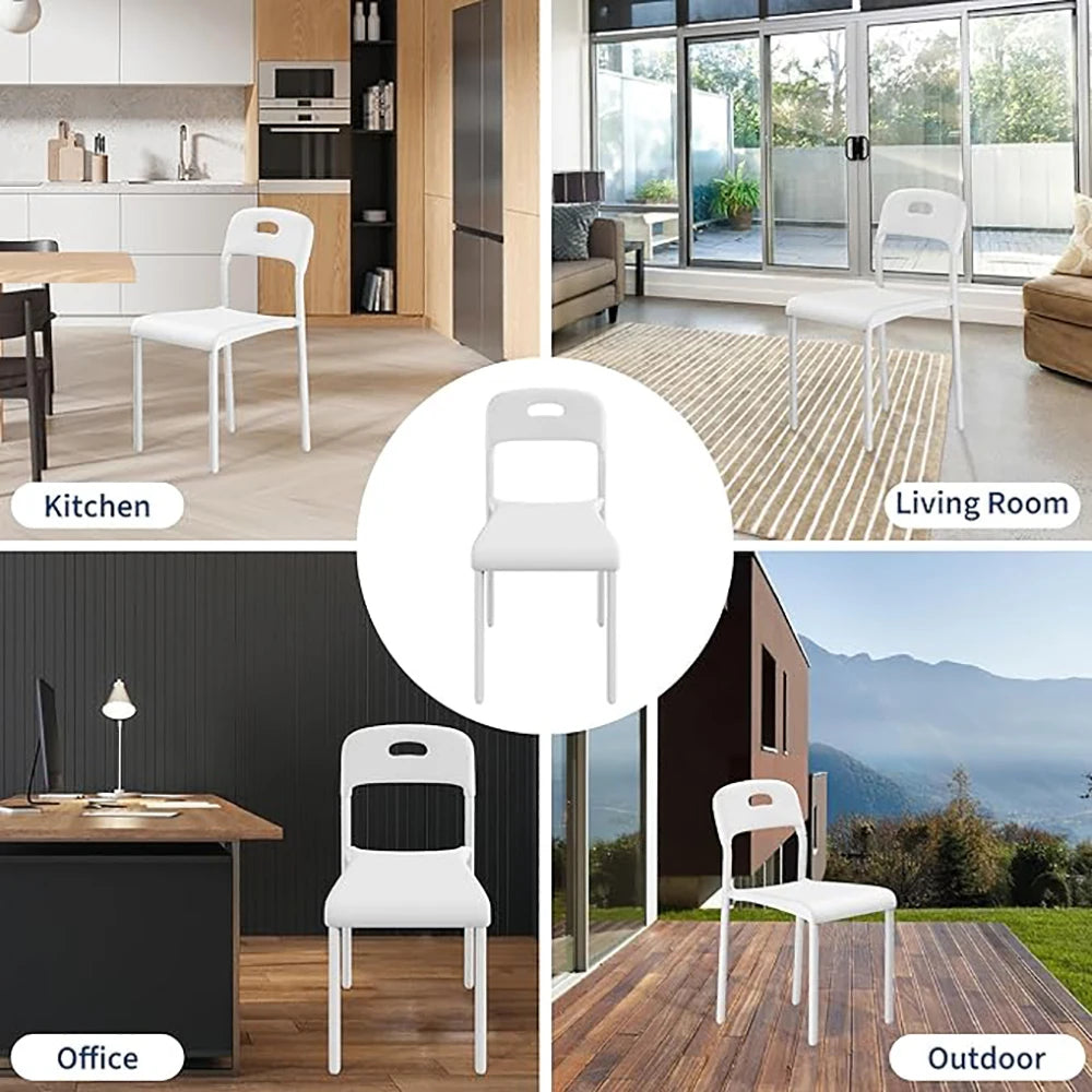 Chaises de salle à manger empilables (lot de 1 à 4), chaises de cuisine modernes en plastique avec pieds en métal, assemblage facile et imperméables