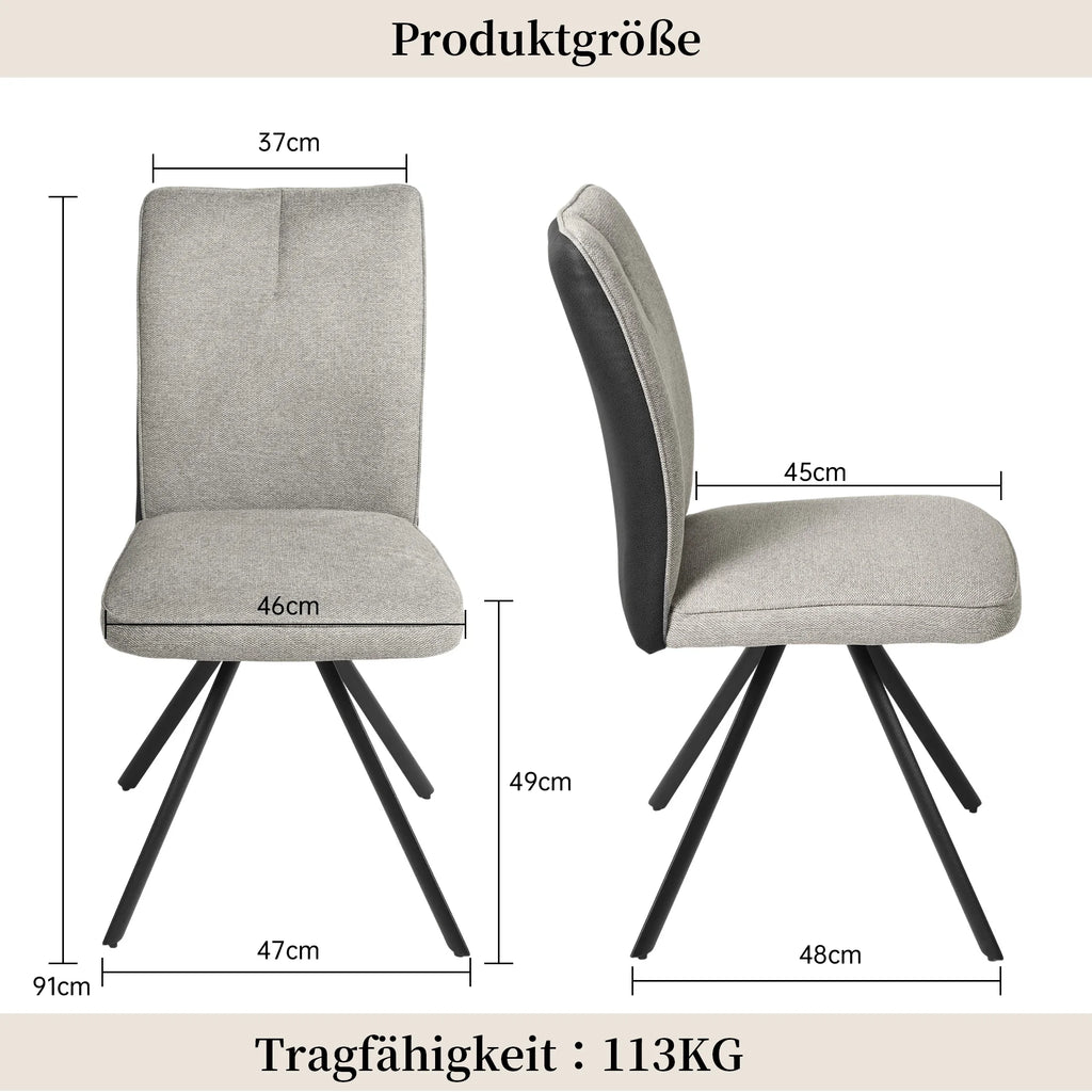Lot de 2/4/6/8 chaises de salle à manger JIEXI, chaise rembourrée de style designer avec pieds en métal, chaise de cuisine moderne, dossier haut confortable, adaptée aux salles à manger, salons et salles de réunion