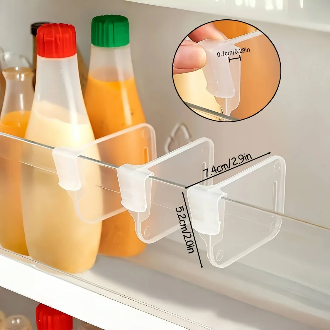 Lot de 10, 15 ou 20 séparateurs organisateurs transparents et robustes pour réfrigérateur - Rangement ajustable pour réfrigérateur et placards de cuisine, compartiments gain de place