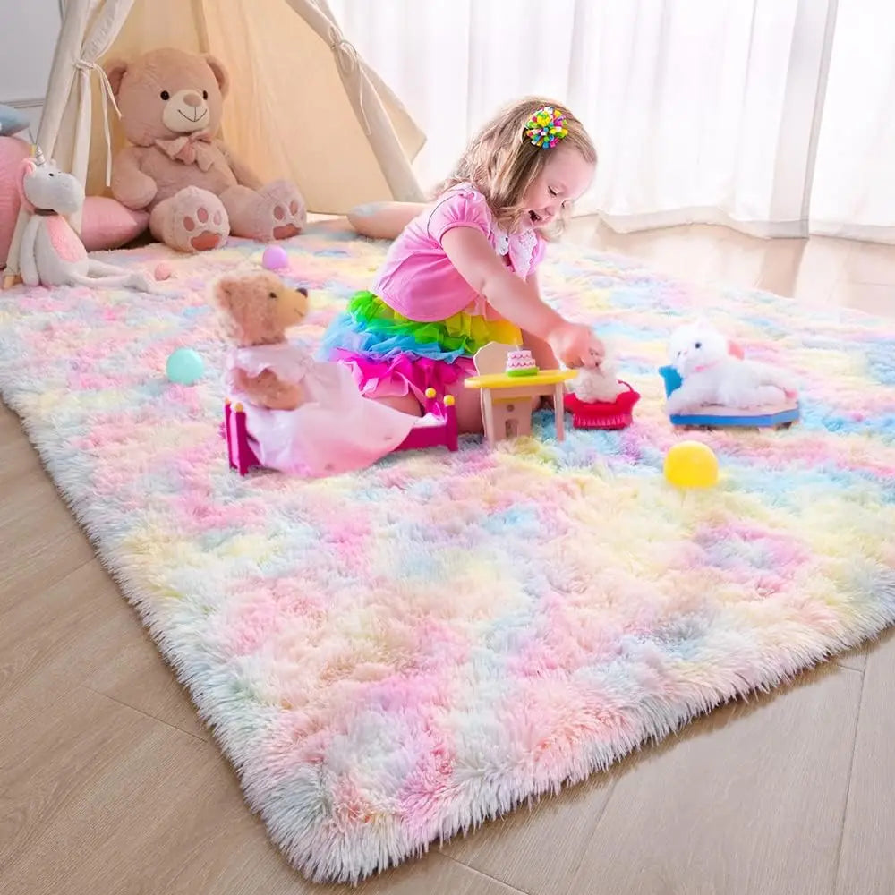 Tapis pelucheux pour salon, coussins de sol pour canapé, tapis de maison moderne, doux et moelleux pour chambre d'enfant