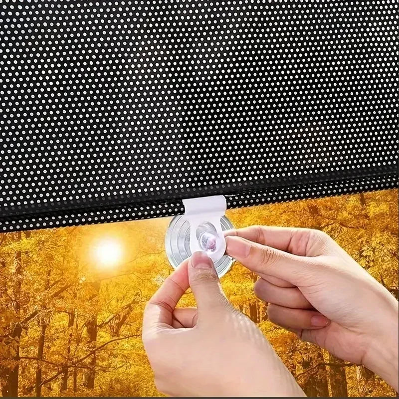 Rideau pare-soleil télescopique à ventouses, store occultant et isolant thermique pour protection solaire