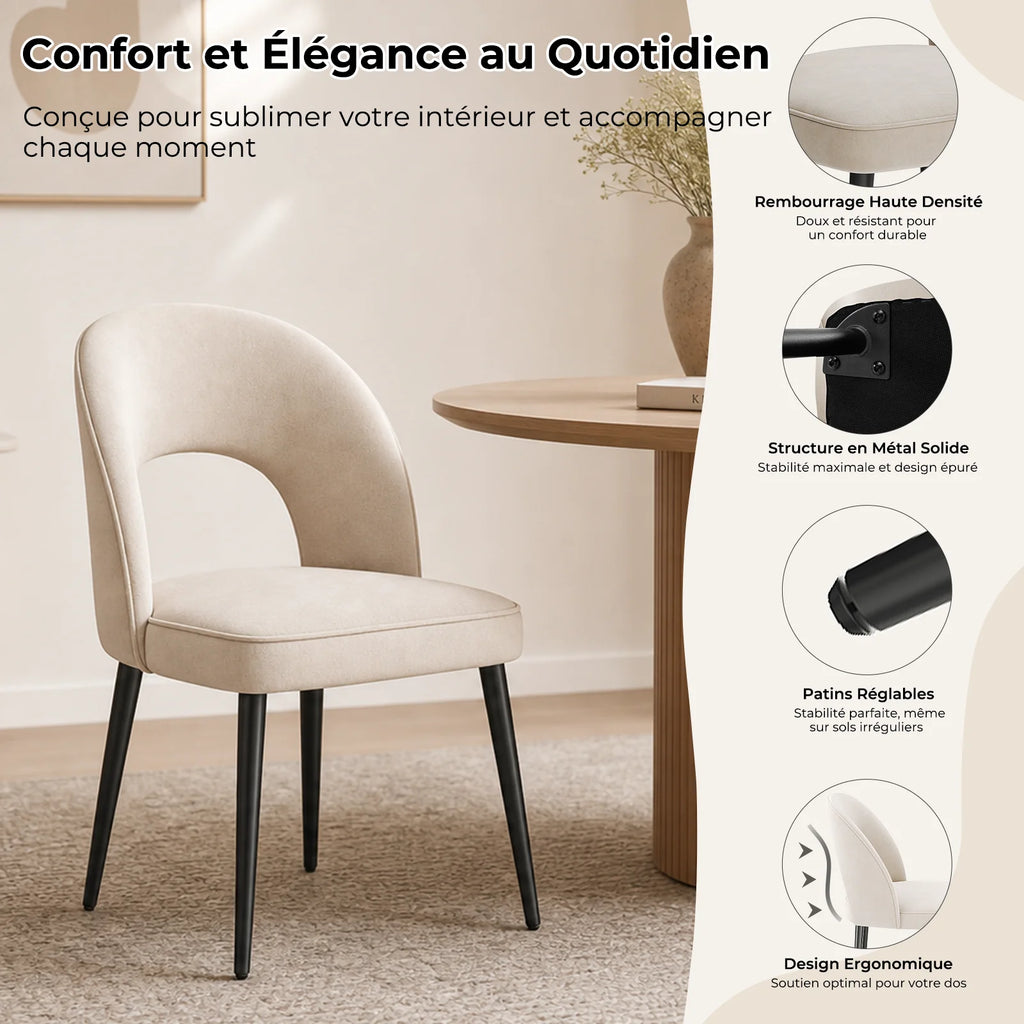 Chaises de salle à manger (lot de 2) modernes et simples pour la maison, chaises et table à manger, tabouret de relaxation, chaises à dossier pour hôtel et restaurant, meubles