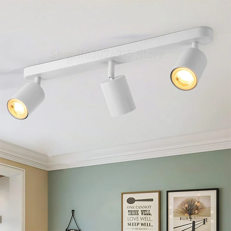 Projecteur LED GU10 dimmable - Projecteur mural de fond pour magasin de vêtements, spot sur rail 7W 12W, projecteur de plafond en saillie AC 220V