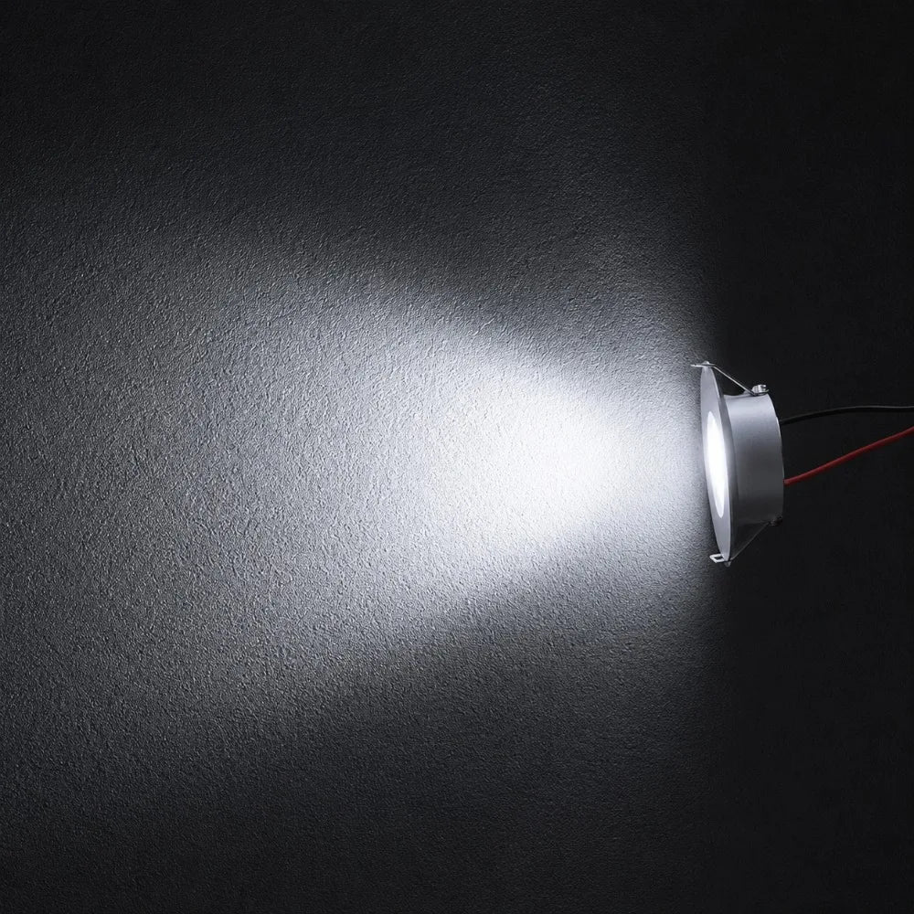 Mini spot LED encastré JOYINLED 3W - Projecteur de plafond orientable anti-éblouissement rond en nickel satiné, spot ultra-mince dimmable blanc froid 6000K, luminaire AC 220V pour salon, chambre, cuisine, meuble, couloir et éclairage intérieur