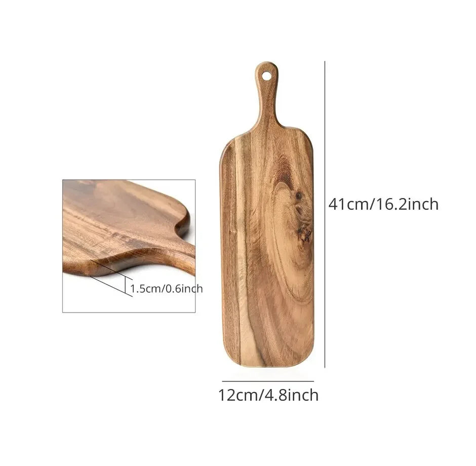 Planche à découper en bois avec poignée, planche de service pour la cuisine, planche à fromage en bois, planche à charcuterie pour pain et assiettes de fruits