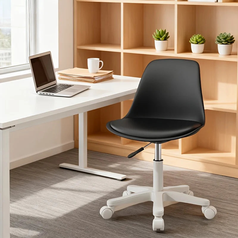 Chaise de bureau pivotante à 360°, fauteuil de bureau ajustable au design moderne avec assise confortable et roulettes fluides