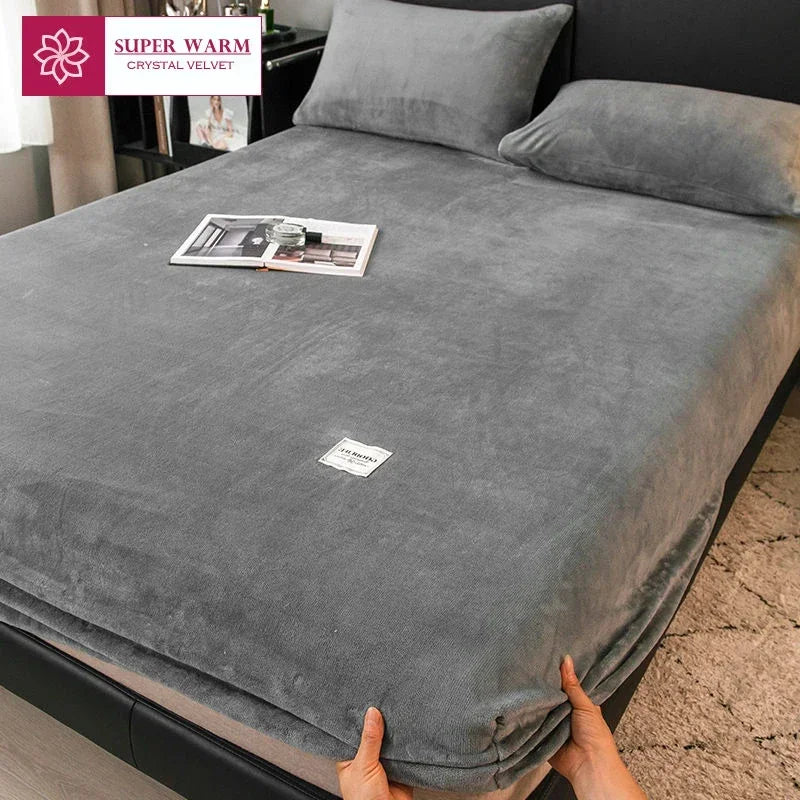 Drap-housse et housse de matelas moelleuse en polaire corail