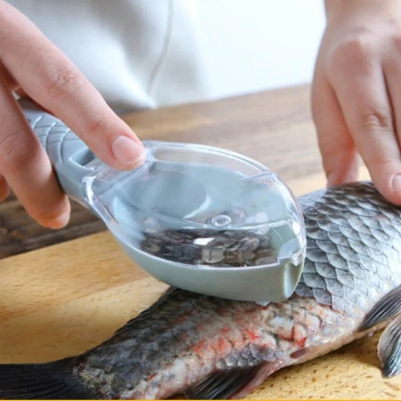Écailler à poisson ménager avec couvercle, grattoir à écailles de poisson, décapeur manuel d'écailles, brosse pour outils de pêche