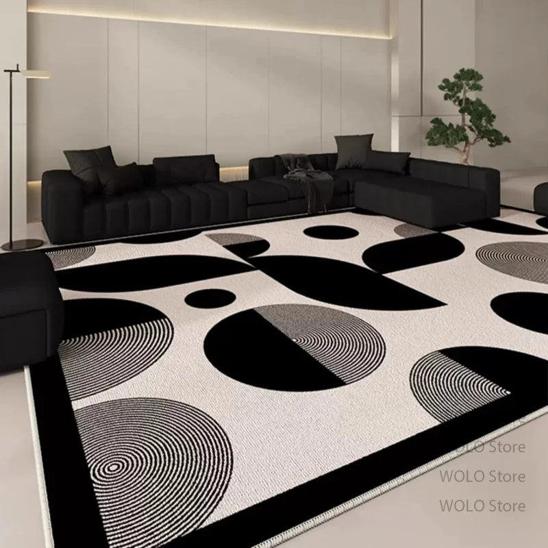 Tapis grand format pour décoration minimaliste de salon, tapis de sol doux, antidérapant et lavable pour chambre à coucher