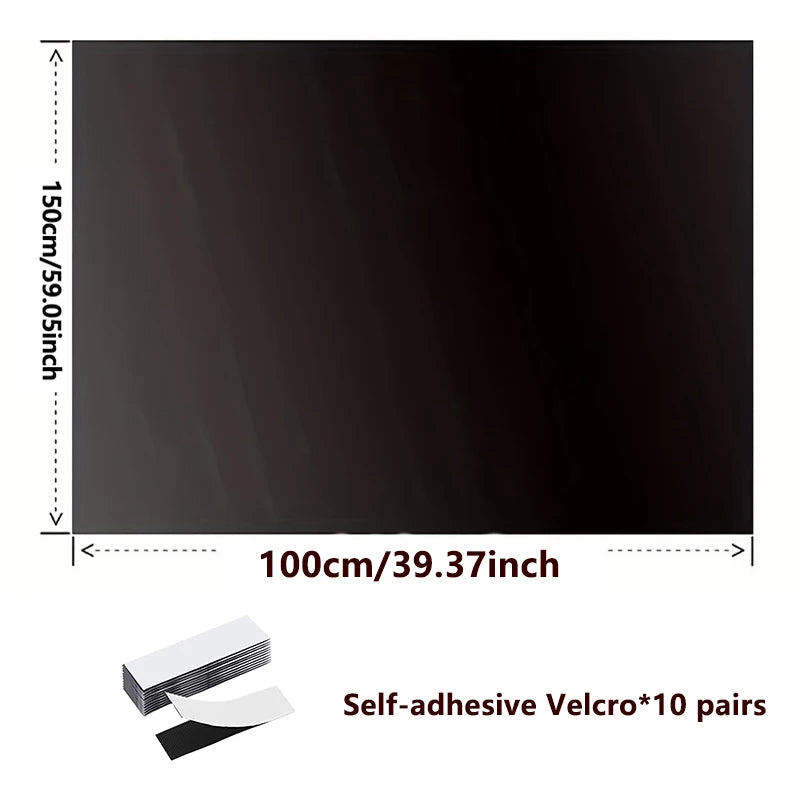 Rideau occultant 95–98 % portable et amovible pour voyage (à découper soi-même), tissu occultant effet noir complet, stores de fenêtre autoadhésifs