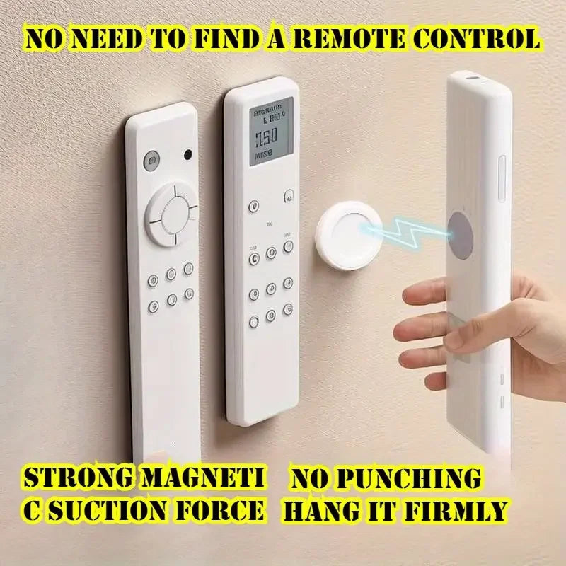 Lot de 3 supports télécommande magnétiques sans perçage, support mural pour télécommandes TV / climatiseur / DVD, design blanc gain de place