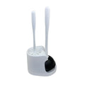Kit de nettoyage pour toilettes avec socle de rangement, manche long ergonomique, brosse pour cuvette de WC domestique