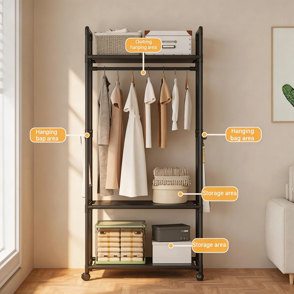Portant à Vêtements Multi-Niveaux