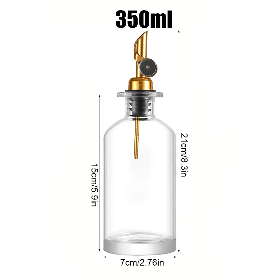 outeille distributeur d'huile d'olive en verre avec bec verseur en métal, distributeur d'huile et vinaigre, bec verseur avec contrepoids, distributeur de sirop de café avec plateau