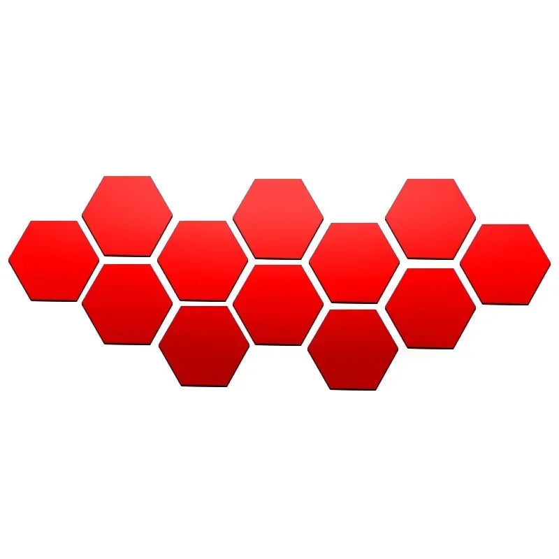 6/12pcs Acrylic Hexagonal Mirror DIY TV Background Wall Decoration Living Room Stickers Bedroom Bathroom Home Decoration