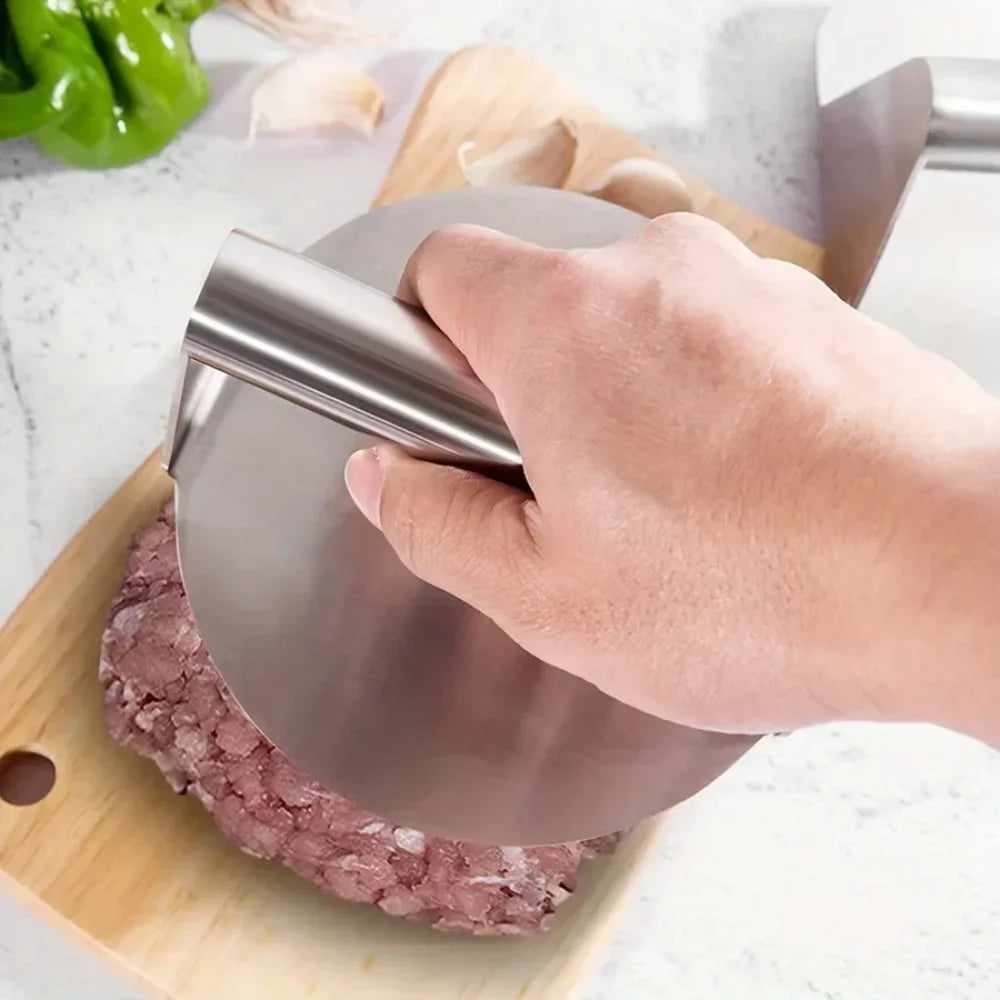Presse à Smash Burger professionnelle en acier inoxydable - Écraseur à steak haché anti-adhésif et robuste - Presse à viande pour barbecue, plancha et cuisson en cuisine