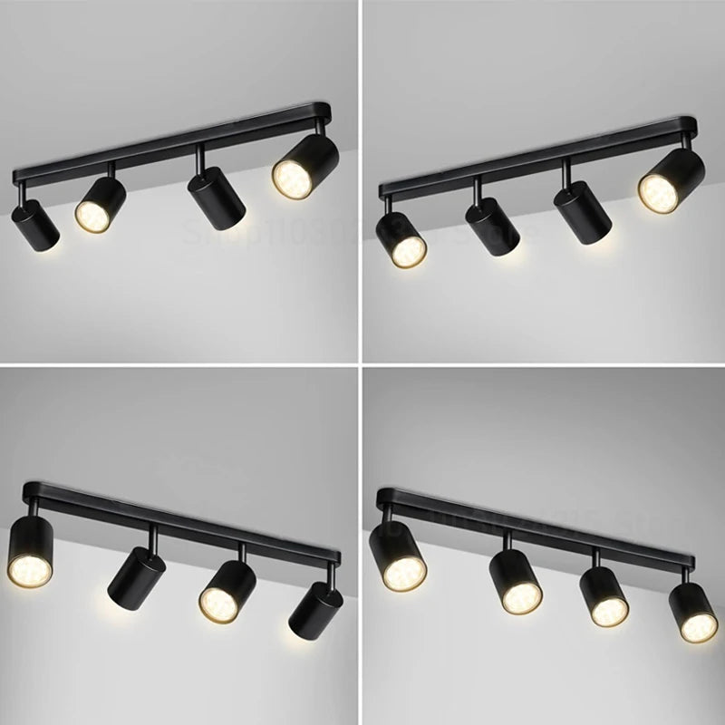 Projecteur LED GU10 dimmable - Projecteur mural de fond pour magasin de vêtements, spot sur rail 7W 12W, projecteur de plafond en saillie AC 220V