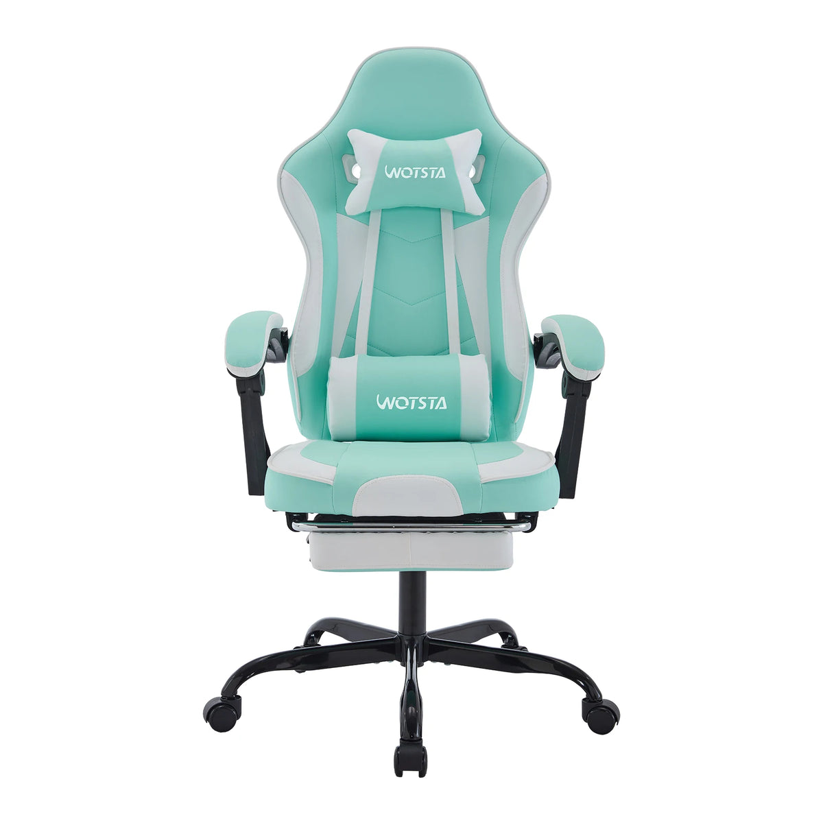 Fauteuil gaming WOTSTA avec repose-pieds, siège ergonomique pour gamer avec coussin lombaire et appui-tête, chaise d'ordinateur réglable en hauteur