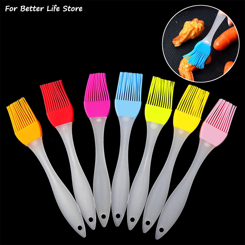 Pinceau en silicone alimentaire 7 couleurs pour badigeonner, barbecue, cuisson au four, pain, pâtisserie et huile – Ustensile de cuisine haute température