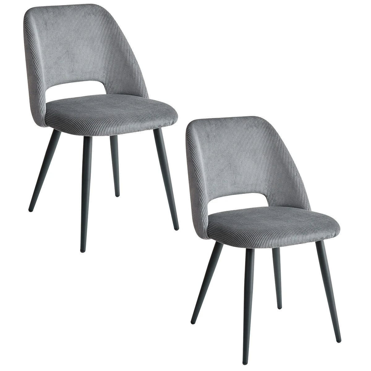 Lot de 2/4/6 chaises de salle à manger modernes et minimalistes en velours côtelé - Durables, faciles à nettoyer, pour cuisine et salle à manger
