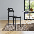 Lot de 1 ou 2 chaises de salle à manger empilables modernes – Assise en plastique avec pieds en métal solides – Assemblage facile – Résistantes à l'eau et aux taches – Utilisation intérieure et extérieure – Blanc/Noir