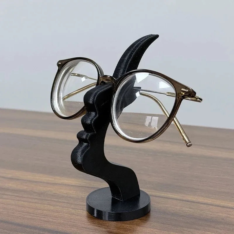 Support de lunettes visage de profil en impression 3D - Porte-lunettes amusant et pratique, décoration de bureau au design line art