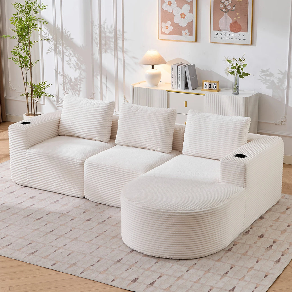 Canapé roulé comprimé sous vide, tout en coton, petit format, velours, canapé relax 3 places, design moderne et minimaliste