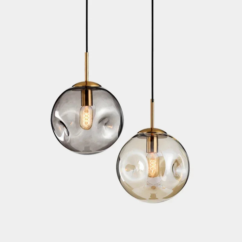 Suspensions modernes nordiques - Lampe suspendue créative en boule de verre pour décoration de salle à manger, chambre, bar et loft, luminaires