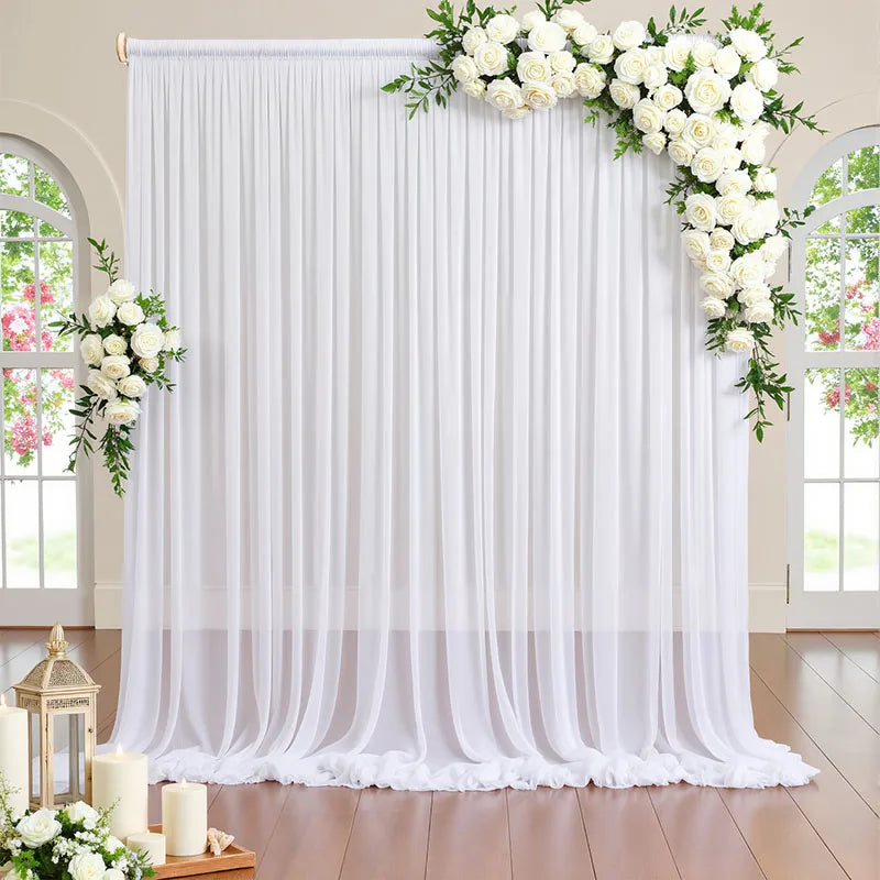 Rideaux en tulle blanc transparent pour salon et salle de bain, décoration d'intérieur pour portes et fenêtres et fond de studio photo