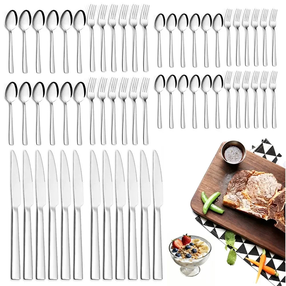 60-Piece Stainless Steel Teaspoon Set – Mirror-polished Silver Cutlery Suitable for Coffee, Tea, and Everyday Dining; Durable and Dishwasher-safe, Ideal for Both Home and Restaurant Use.