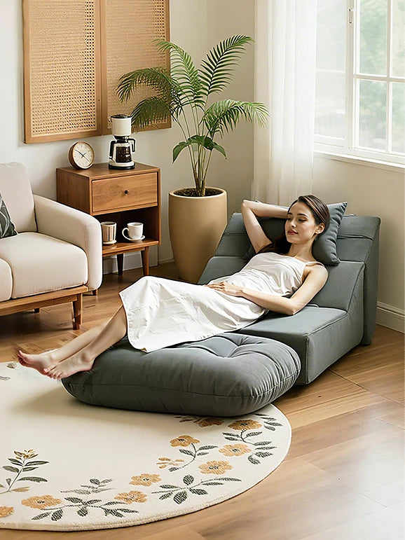 Fauteuil individuel relax pour salon et chambre, meuble tendance et confortable, fauteuil inclinable réglable en tissu doux