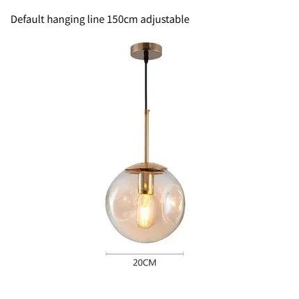 Suspensions modernes nordiques - Lampe suspendue créative en boule de verre pour décoration de salle à manger, chambre, bar et loft, luminaires