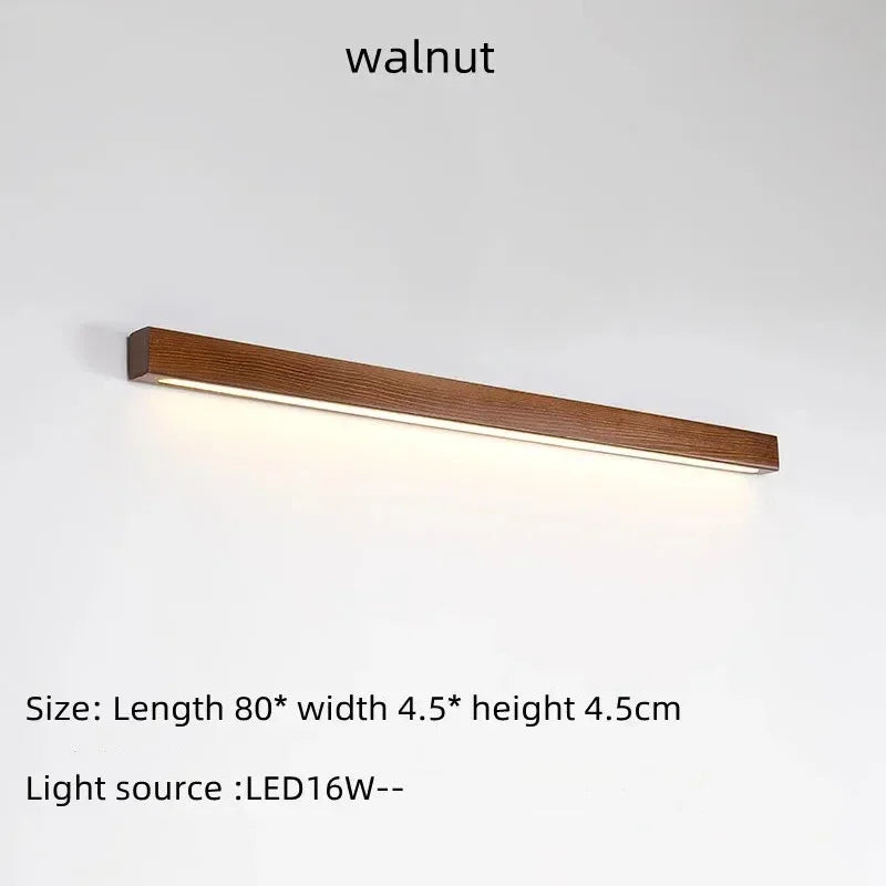 Applique murale en tasseaux de bois style japonais MAISU - Lampe suspension longue et minimaliste pour salon, chambre, couloir et décoration d'intérieur