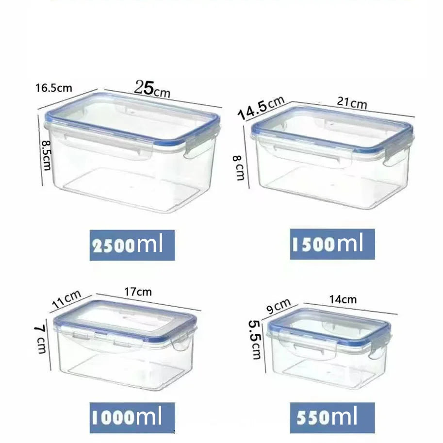 Boîte de rangement hermétique et rectangulaire pour réfrigérateur avec couvercle, boîte fraîcheur en plastique, boîte à lunch chauffable au micro-ondes avec couvercle